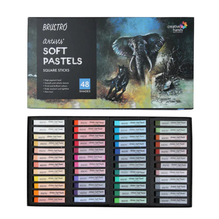 Brustro Artists' Soft Pastels Set of 48 – Vibrant & Blendable Colors for Artists - Retail Maharaj