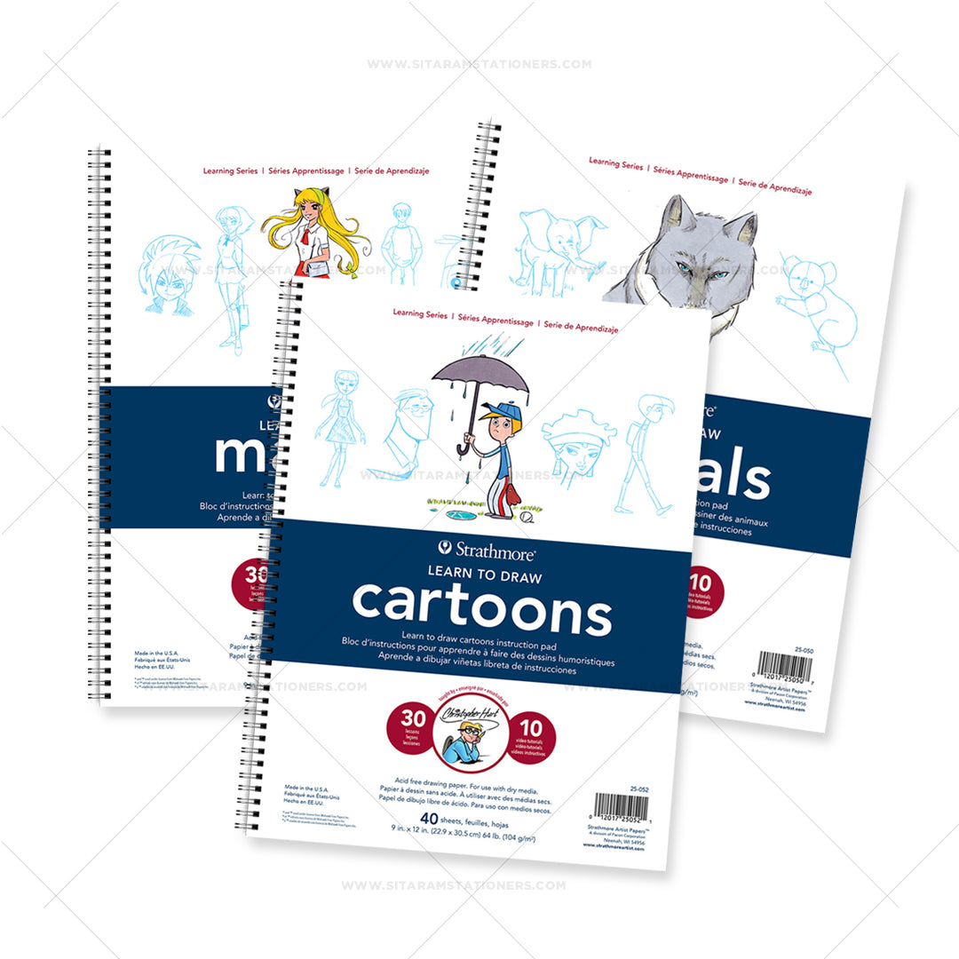 Strathmore Learn to Draw Cartoon Manga and Animal Instructional Art Pads - Retail Maharaj