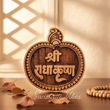 Shri Radha Krishna Naam Sewa Wooden Idol Set for Home Temple – Handcrafted Kadam, Neem & Tamal Wood - Retail Maharaj