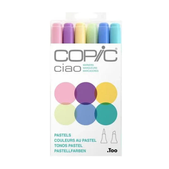 Copic Ciao Pastel Markers Set 6 Pieces for Artists - Retail Maharaj