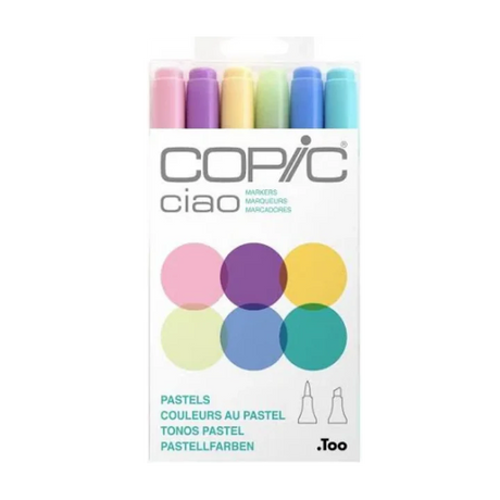 Copic Ciao Pastel Markers Set 6 Pieces for Artists - Retail Maharaj