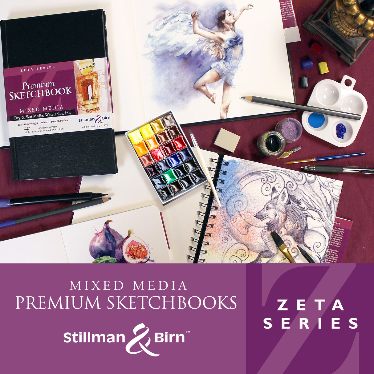 Stillman Birn Zeta Series Extra Heavyweight Smooth Paper Sketchbook Open Stock - Retail Maharaj