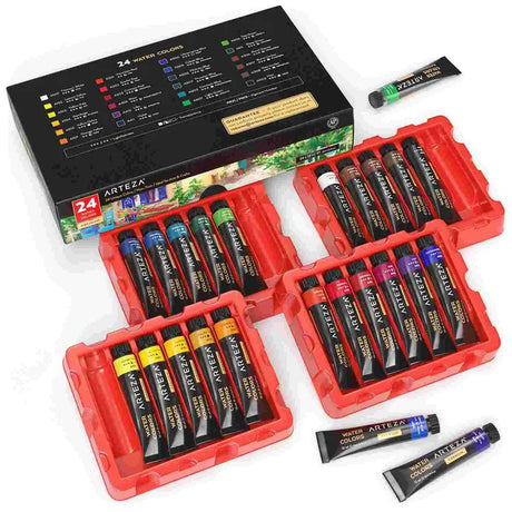 ARTEZA Watercolour Paint Set 12 ml Tubes Set of Vibrant Colours for Artists - Retail Maharaj