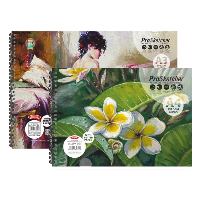 Anupam ProSketcher Cartridge Paper Pad with Butter Paper 140 GSM - Retail Maharaj