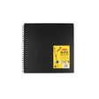 Derwent Black Book Wire Bound Hardback Sketchbook 200 GSM Black Paper - Retail Maharaj