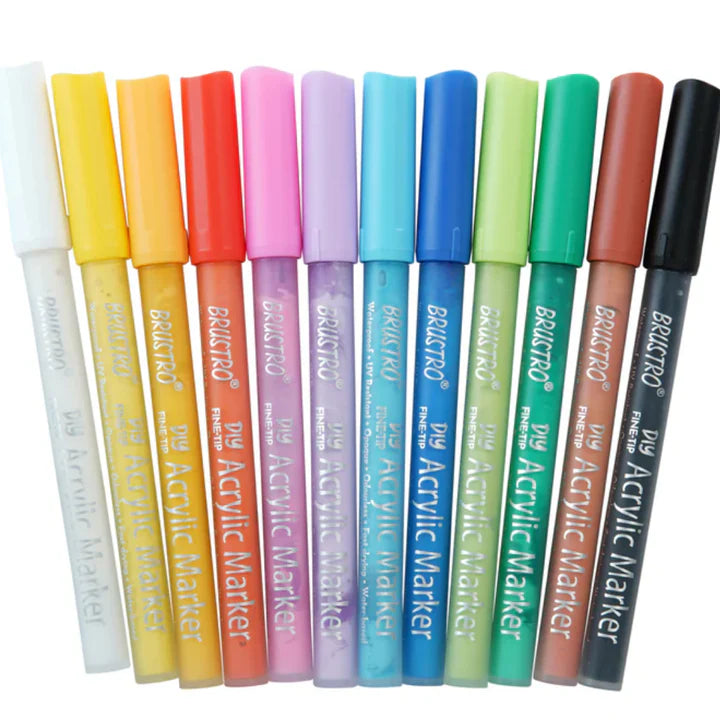Brustro Acrylic DIY Marker Set of 24 with 2mm Tip - Retail Maharaj