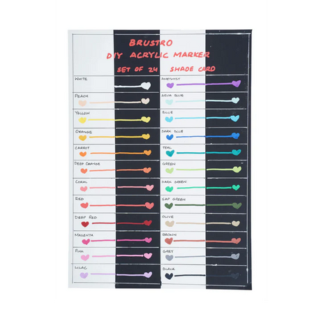 Brustro Acrylic DIY Marker Set of 24 with 2mm Tip - Retail Maharaj