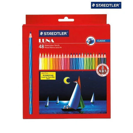 Staedtler Luna Aquarell Watercolour Pencil Set 48 Shades for Blending and Painting - Retail Maharaj