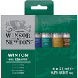 Winsor & Newton Winton Oil Colour Intro Set 6 x 21ml Tubes for Artists - Retail Maharaj