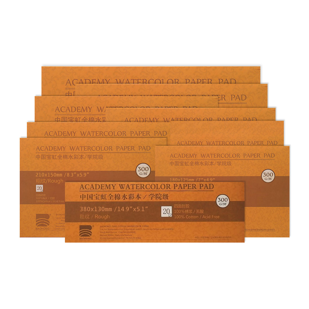 Baohong Academy Rough Surface Watercolour Paper Block 300 GSM 100 Percent Cotton - Retail Maharaj