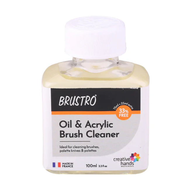 Brustro Oil and Acrylic Brush Cleaner Solution for Artist Brush Care - Retail Maharaj