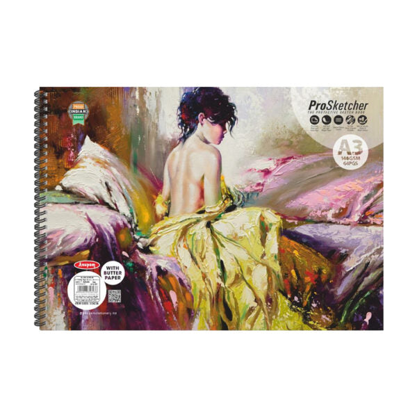 Anupam ProSketcher Cartridge Paper Pad with Butter Paper 140 GSM - Retail Maharaj