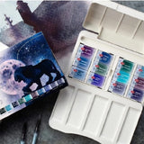 White Nights Granulating Watercolour 12 Full Pans Set - Retail Maharaj