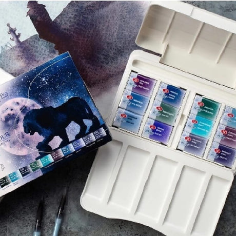 White Nights Granulating Watercolour 12 Full Pans Set - Retail Maharaj