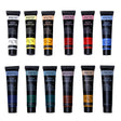BRUSTRO Artists Acrylic Colour Paint Set of 12 Tubes 40ml Each - Retail Maharaj