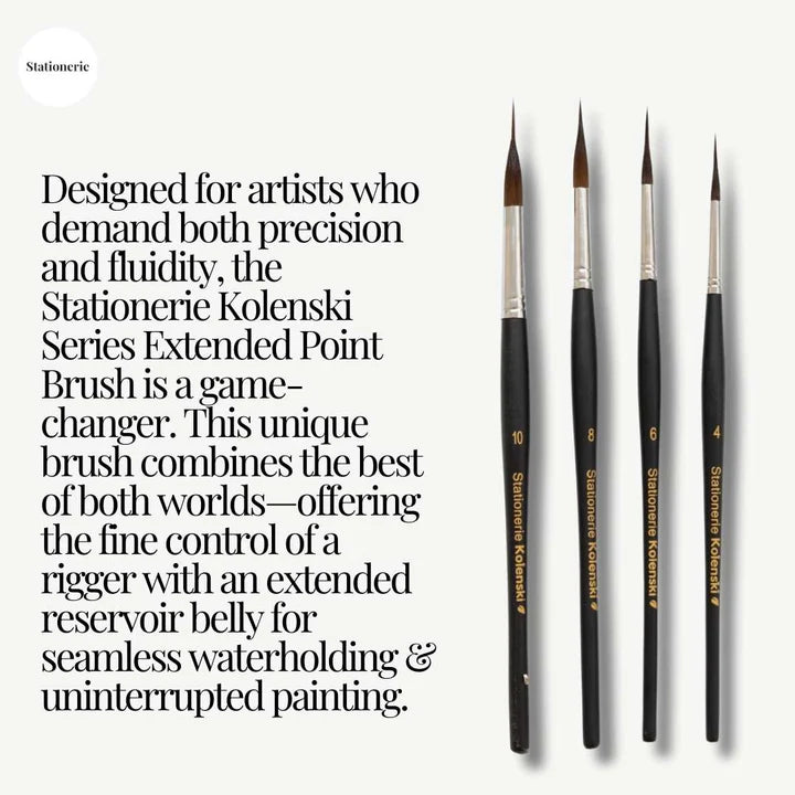 Stationerie Extended Needle Point Liner Brush Set of 4 - Retail Maharaj