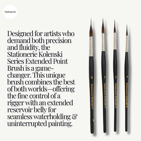 Stationerie Extended Needle Point Liner Brush Set of 4 - Retail Maharaj