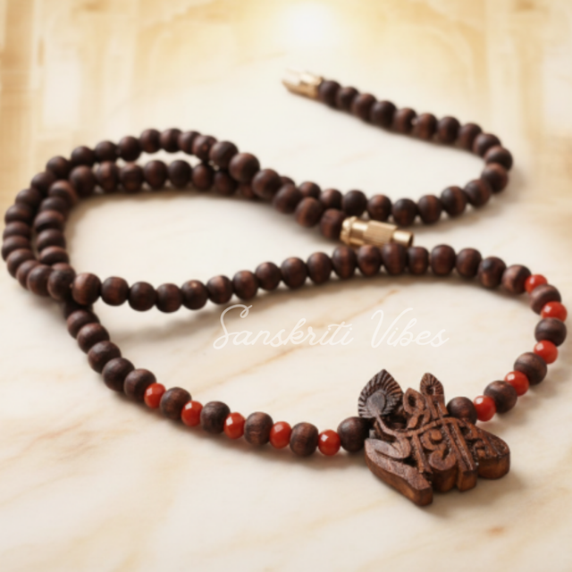 Shri Radha Beautiful Design Tulsi Kanthi Mala | Sacred Tulsi Beads Kantha Necklace for Devotion, Meditation & Spiritual Bliss - Retail Maharaj