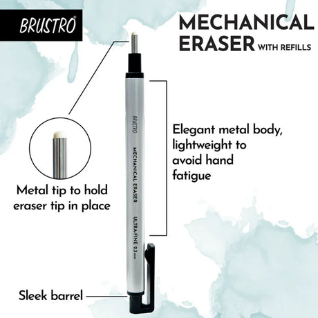 Brustro Mechanical Precision Retractable Eraser 2.3mm Ultra Fine Tip - Retail Maharaj