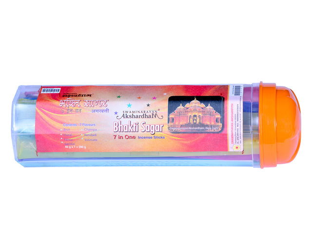 Bhakti Sagar: 7-in-1 (40 gm per bag) 9" Stick | Plastic Container - Retail Maharaj