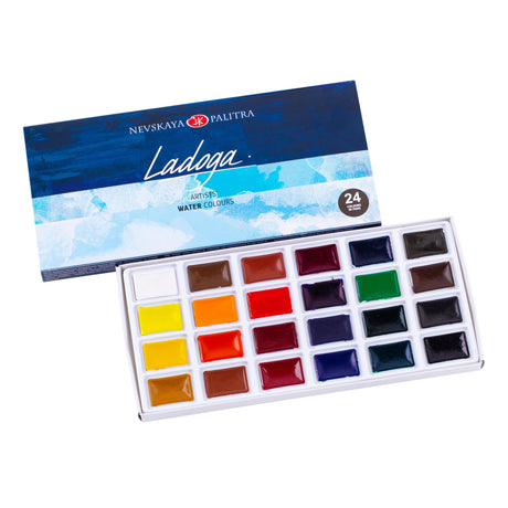Ladoga Artist’s Water Colour Cake Set of 24 (Made in Russia) - Retail Maharaj