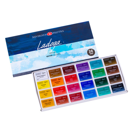 Ladoga Artist’s Water Colour Cake Set of 24 (Made in Russia) - Retail Maharaj