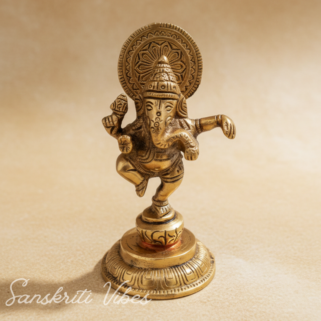 Ganesha Metal Statue Murti for Pooja Decorative Ganesh Idol for Home Mandir and Auspicious Gifting - Retail Maharaj