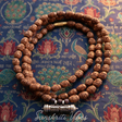 Silver Hare Krishna Maha Mantra Narshima Kavach with Radha Carved Kanthi Mala – 20 Inch 92.5% Pure Silver Tulsi Beads Spiritual Jewelry - Retail Maharaj
