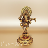 Ganesha Metal Statue Murti for Pooja Decorative Ganesh Idol for Home Mandir and Auspicious Gifting - Retail Maharaj