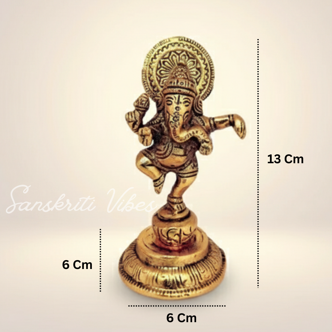 Ganesha Metal Statue Murti for Pooja Decorative Ganesh Idol for Home Mandir and Auspicious Gifting - Retail Maharaj