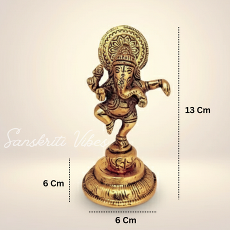Ganesha Metal Statue Murti for Pooja Decorative Ganesh Idol for Home Mandir and Auspicious Gifting - Retail Maharaj