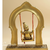 Bal Krishna Jhoola Showpiece for Gifting Metal Handicraft 9 Inches Aluminium Decorative Jhula Idol - Retail Maharaj