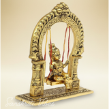 Bal Krishna Jhoola Showpiece for Gifting Metal Handicraft 9 Inches Aluminium Decorative Jhula Idol - Retail Maharaj