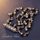 Silver Kanthi Mala with Beautiful Kavach – 20 Inch 92.5% Pure Silver Black Tulsi Beads Spiritual Necklace - Retail Maharaj
