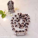 Silver Kanthi Mala with Beautiful Kavach – 20 Inch 92.5% Pure Silver Black Tulsi Beads Spiritual Necklace - Retail Maharaj