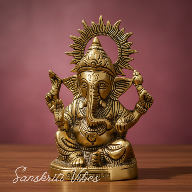 Metal Ganesha Idols Ganpati Decoration Statue For Home 19 Cm Height 12 Cm Width 520 Gm Aluminium Handcrafted Ganesh Murti For Pooja Room And Gift - Retail Maharaj