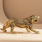 Metal Tiger/Lion Statue Decorative Showpiece for Table and Car Dashboard - Retail Maharaj