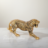 Metal Tiger/Lion Statue Decorative Showpiece for Table and Car Dashboard - Retail Maharaj