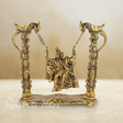 Radha Krishna on Swing Jhula Gold Plated Decorative Showpiece 19 cm Aluminium Idol for Home Decor and Gifting - Retail Maharaj