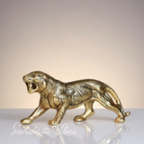 Metal Tiger/Lion Statue Decorative Showpiece for Table and Car Dashboard - Retail Maharaj