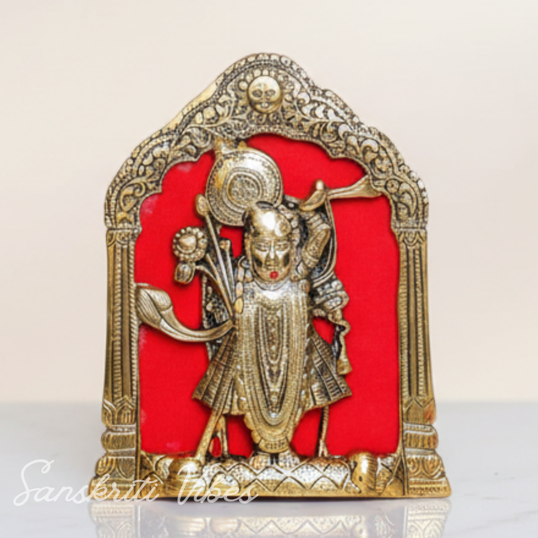 Shree Nathji / Krishna Metal Statue – 20.5 cm Glossy Finish Handcrafted Murti for Pooja, Home Décor & Religious Gift | - Retail Maharaj