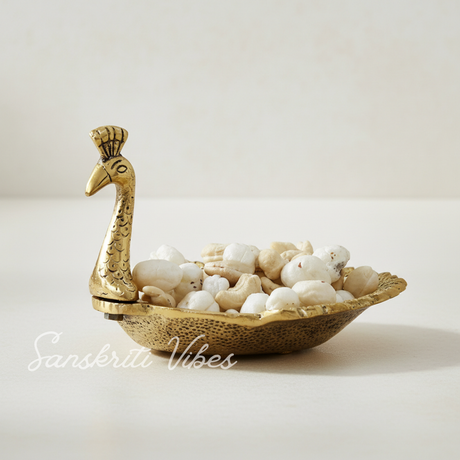 Hand Crafted Metal Duck Wing Shape Dry Fruits Tray Golden Finish Decorative Serving Tray for Home Centre Table (Pack of 1) - Retail Maharaj