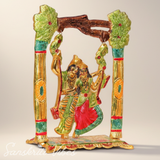 Colourful Radha Krishna Metal Idol on Swing (Jhula) – Glossy Finish Decorative Showpiece for Home Décor & Gifting | Sanskriti Vibes - Retail Maharaj