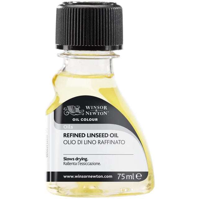 Winsor & Newton Refined Linseed Oil Bottle 75 ml - Retail Maharaj