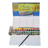 Sennelier l'Aquarelle French Artists' Watercolor Set of 48 Half Pans in Metal Box - Retail Maharaj