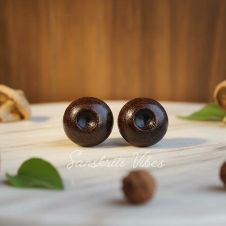 Mushroom Design Tulsi Studs – Handcrafted Spiritual Earrings - Retail Maharaj