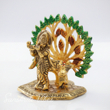 Kalpavriksha Tree with Cow & Krishna Idols – Gold Plated Metal Decorative Showpiece for Home Décor & Gifting | - Retail Maharaj