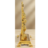 Radha Krishna Standing Under Mehrab – Glossy Aluminium Metal Handicraft Showpiece for Home Décor & Gifting | - Retail Maharaj