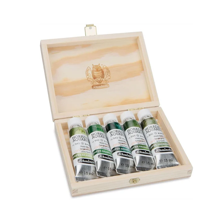 Schmincke Horadam Aquarell Super Granulation Set 5x15 ml (Forest) - Retail Maharaj
