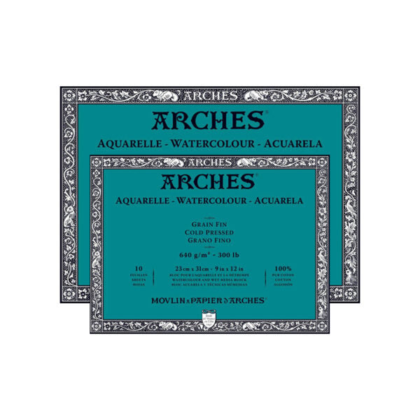 Arches Watercolour Cold Pressed 10 Sheets Blocks 640gms - Retail Maharaj